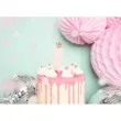 swieczka na tort cyfra 8 w koronie rozowa jasna partydeco 9 5 cm