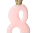 swieczka na tort cyfra 8 w koronie rozowa jasna partydeco 9 5 cm