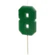 swieczka na tort cyfra 8 zielony partydeco 6 cm