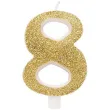 swieczka na tort cyfra 8 zlota brokatowa givi 9 5 cm