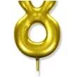 swieczka na tort cyfra 8 zlota dekoracjepolska 6 5 cm
