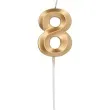 swieczka na tort cyfra 8 zlota folat 14 5 cm