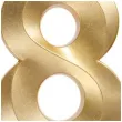 swieczka na tort cyfra 8 zlota jix 12 cm