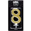 swieczka na tort cyfra 8 zlota partydeco 1 szt