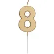 swieczka na tort cyfra 8 zloty folat 8 cm
