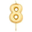 swieczka na tort cyfra 8 zloty metalik givi 8 cm