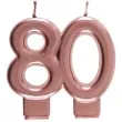 swieczka na tort cyfra 80 rozowe zloto santex 9 cm