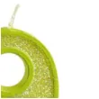 swieczka na tort cyfra 9 brokat zielona guirca 4 cm