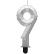 swieczka na tort cyfra 9 diament srebrna godan 7 6 cm