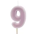 swieczka na tort cyfra 9 fioletowy partydeco 10 cm