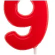 swieczka na tort cyfra 9 glober czerwona dekora 5 5 cm