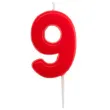 swieczka na tort cyfra 9 glober czerwona dekora 5 5 cm
