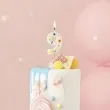 swieczka na tort cyfra 9 konfetti bialy partydeco 10 cm