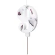 swieczka na tort cyfra 9 platki kwiatow bialy partydeco 8 cm