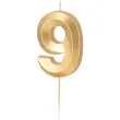 swieczka na tort cyfra 9 pryzmatyczna zloty partypal 6 5 cm