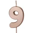 swieczka na tort cyfra 9 rose gold partydeco 9 cm