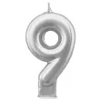 swieczka na tort cyfra 9 srebrna tamipol 7 5 cm