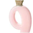 swieczka na tort cyfra 9 w koronie rozowa jasna partydeco 9 5 cm
