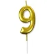 swieczka na tort cyfra 9 zlota dekoracjepolska 6 5 cm