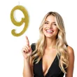 swieczka na tort cyfra 9 zlota partydeco 1 szt