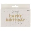 swieczka na tort happy birthday zloty folat 8 cm