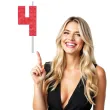 swieczka na tort klocki cyfra 4 czerwona godan 5 5 cm