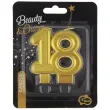 swieczka na tort liczba 18 beauty and charm zlota godan 8 cm