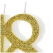 swieczka na tort liczba 18 brokatowa zloty partydeco 8 5 cm