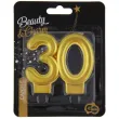 swieczka na tort liczba 30 beauty and charm zloty godan 8 cm
