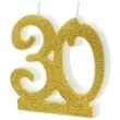 swieczka na tort liczba 30 zlota partydeco