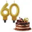 swieczka na tort liczba 60 beauty and charm zloty godan 8 cm
