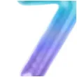 swieczka na tort ombre cyfra 7 fioletowo niebieska arpex 6 cm