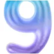 swieczka na tort ombre cyfra 9 fioletowo niebieska arpex 6 cm