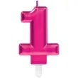 swieczka na tort rozowa cyfra 1 amscan sparkling celebration 9 cm