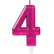 swieczka na tort rozowa cyfra 4 amscan sparkling celebration 9 cm