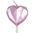 swieczka na tort serduszko rozowo zloty jix 9 5 cm