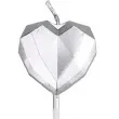 swieczka na tort serduszko srebrny jix 9 5 cm
