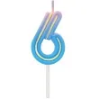 swieczki na tort cyferka 6 neon ombre godan