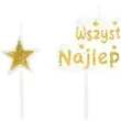 swieczki na tort gwiazdki wszystkiego najlepszego zlote partypal 3 szt