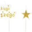 swieczki na tort gwiazdki wszystkiego najlepszego zlote partypal 3 szt