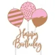 swieczki na tort happy birthday rozowe zloto amscan 11 cm