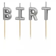 swieczki na tort happy birthday srebrny partydeco 7 cm 13 szt