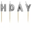 swieczki na tort happy birthday srebrny partydeco 7 cm 13 szt