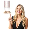 swieczki na tort happy birthday zakrecone rozowe zloto godan 8 cm 16 szt