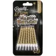swieczki na tort happy birthday zakrecone zloty godan 8 cm 16 szt