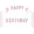 swieczki na tort happy birthday zestaw rozowy partypal