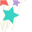 swieczki na tort kolorowe gwiazdki z nieba godan 11 szt