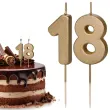 swieczki na tort liczba 18 zloty 4 5 cm 2 szt