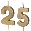 swieczki na tort liczba 25 zloty 4 5 cm 2 szt