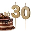 swieczki na tort liczba 30 zloty 4 5 cm 2 szt